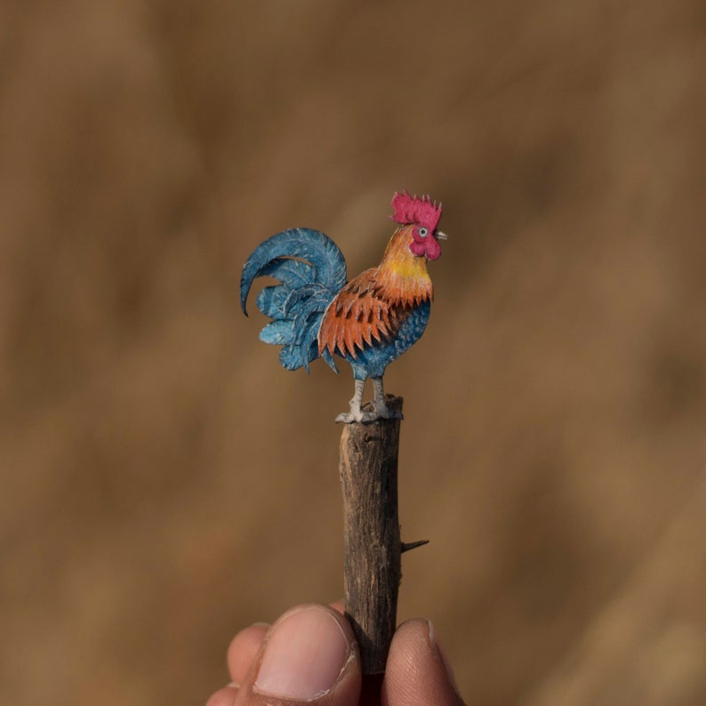 Papercut bird - Rooster
