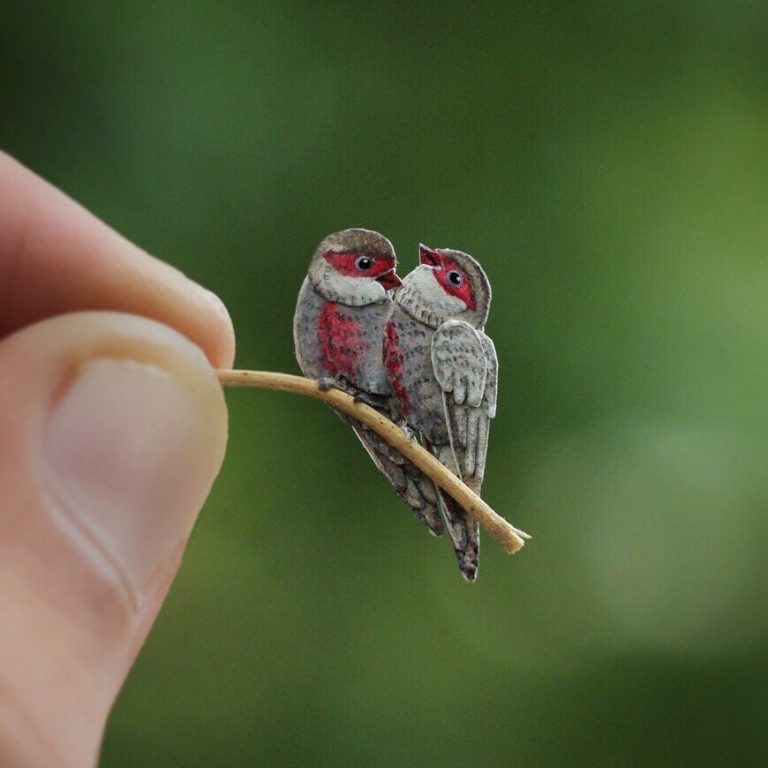 Beautiful Miniature Birds Made by Papers