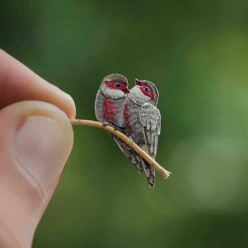Beautiful Miniature Birds Made by Papers